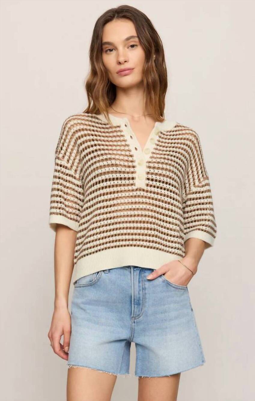 NEW Z SUPPLY kylo striped sweater in taro